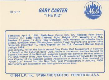 1988 Star Gary Carter - Glossy #10 Gary Carter Back
