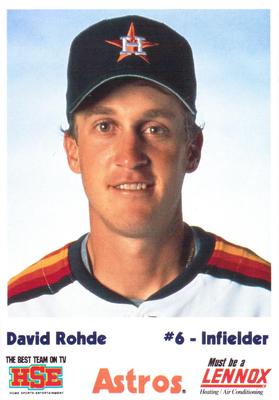1990 HSE Lennox Houston Astros #NNO David Rohde Front