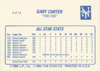 1987 Star Gary Carter - Glossy #5 Gary Carter Back
