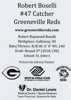 2018 Greeneville Reds #NNO Robert Boselli Back