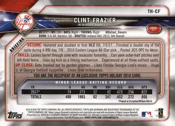 2018 Topps Holiday Bowman #TH-CF Clint Frazier Back