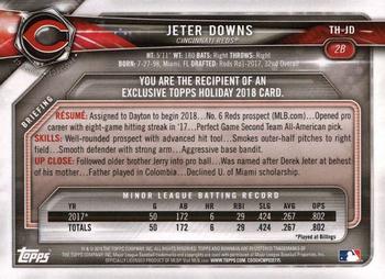 2018 Topps Holiday Bowman #TH-JD Jeter Downs Back