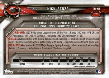 2018 Topps Holiday Bowman #TH-NS Nick Senzel Back