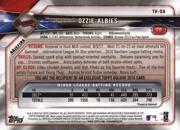 2018 Topps Holiday Bowman #TH-OA Ozzie Albies Back