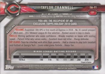 2018 Topps Holiday Bowman #TH-TT Taylor Trammell Back