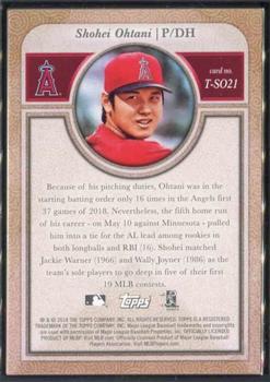 2018 Topps Transcendent Collection Japan Edition #T-SO21 Shohei Ohtani Back