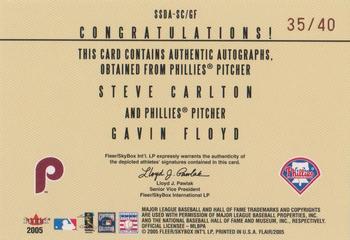 2005 Flair - Significant Signings Dual #SSDA-SC/GF Steve Carlton / Gavin Floyd Back