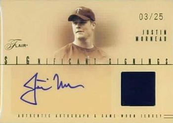 2005 Flair - Significant Signings Jersey Gold #JM Justin Morneau Front