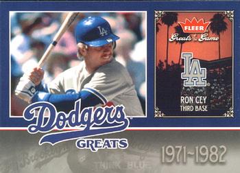 2006 Fleer Greats of the Game - Dodgers Greats #LAD-RC Ron Cey Front