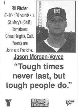1999 Double Play/YMCA Mankato Mashers #1 Jason Morgan-Voyce Back