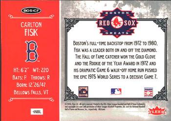 2006 Fleer Greats of the Game - Red Sox Greats #BOS-CF Carlton Fisk Back