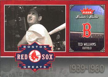 2006 Fleer Greats of the Game - Red Sox Greats #BOS-TW Ted Williams Front