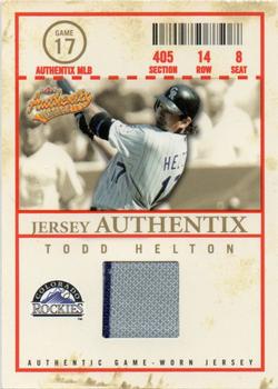 2005 Fleer Authentix - Jersey General Admission #JA-TH Todd Helton Front
