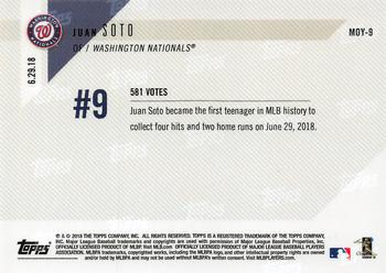 2018 Topps Now Moment of the Year #MOY-9 Juan Soto Back