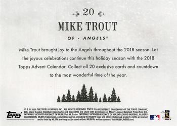 2018 Topps Advent Calendar #20 Mike Trout Back