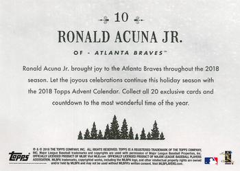 2018 Topps Advent Calendar #10 Ronald Acuna Jr. Back