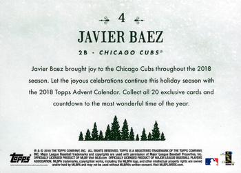 2018 Topps Advent Calendar #4 Javier Baez Back