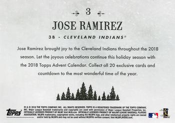 2018 Topps Advent Calendar #3 Jose Ramirez Back