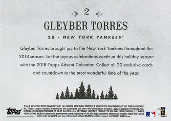 2018 Topps Advent Calendar #2 Gleyber Torres Back