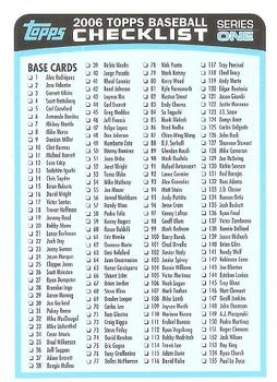 2006 Topps - Checklists Blue #1 Checklist Series 1: 1-255 Front