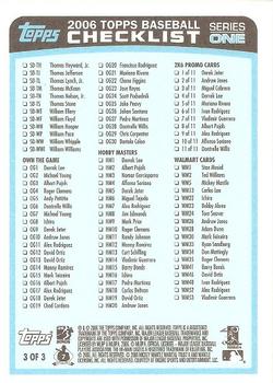 2006 Topps - Checklists Blue #3 Checklist Series 1: Inserts Back