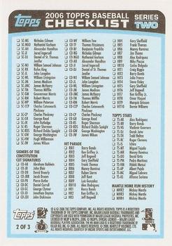 2006 Topps - Checklists Blue #2 Checklist Series 2: 640-660 and Inserts Back