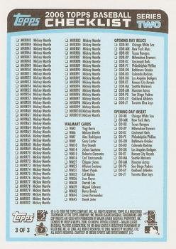 2006 Topps - Checklists Blue #3 Checklist Series 2: Inserts Back