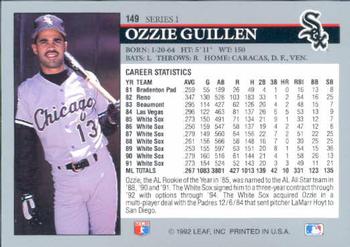 1992 Leaf #149 Ozzie Guillen Back