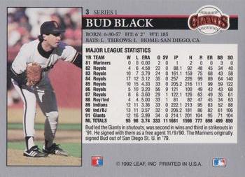 1992 Leaf #3 Bud Black Back