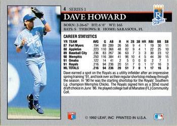 1992 Leaf #4 Dave Howard Back