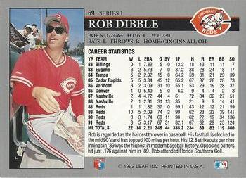 1992 Leaf #69 Rob Dibble Back