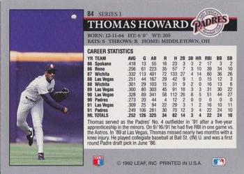 1992 Leaf #84 Thomas Howard Back