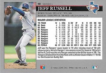 1992 Leaf #90 Jeff Russell Back