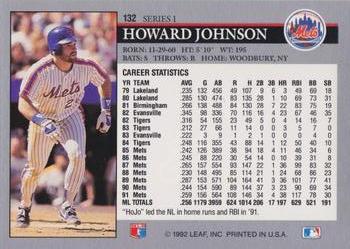 1992 Leaf #132 Howard Johnson Back