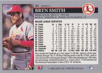 1992 Leaf #157 Bryn Smith Back