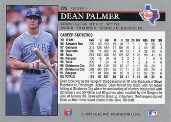 1992 Leaf #225 Dean Palmer Back