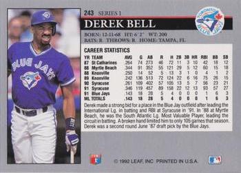 1992 Leaf #243 Derek Bell Back