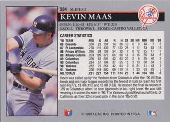 1992 Leaf #284 Kevin Maas Back