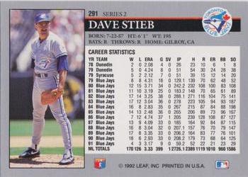 1992 Leaf #291 Dave Stieb Back