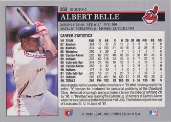 1992 Leaf #350 Albert Belle Back