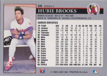 1992 Leaf #378 Hubie Brooks Back
