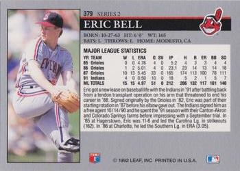 1992 Leaf #379 Eric Bell Back