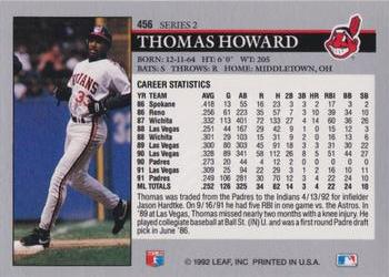 1992 Leaf #456 Thomas Howard Back