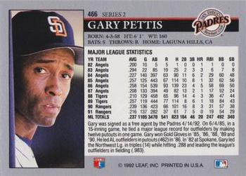 1992 Leaf #466 Gary Pettis Back