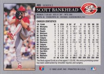 1992 Leaf #485 Scott Bankhead Back