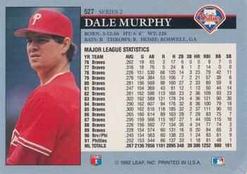 1992 Leaf #527 Dale Murphy Back