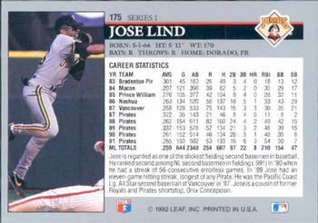 1992 Leaf #175 Jose Lind Back