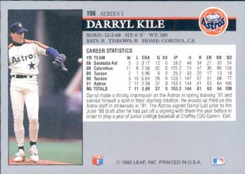 1992 Leaf #198 Darryl Kile Back