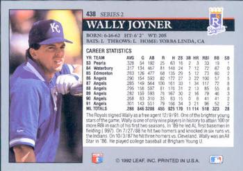 1992 Leaf #438 Wally Joyner Back