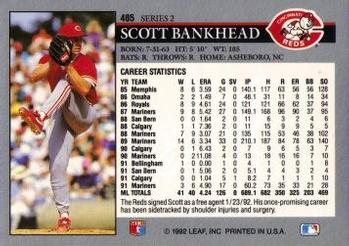 1992 Leaf #485 Scott Bankhead Back
